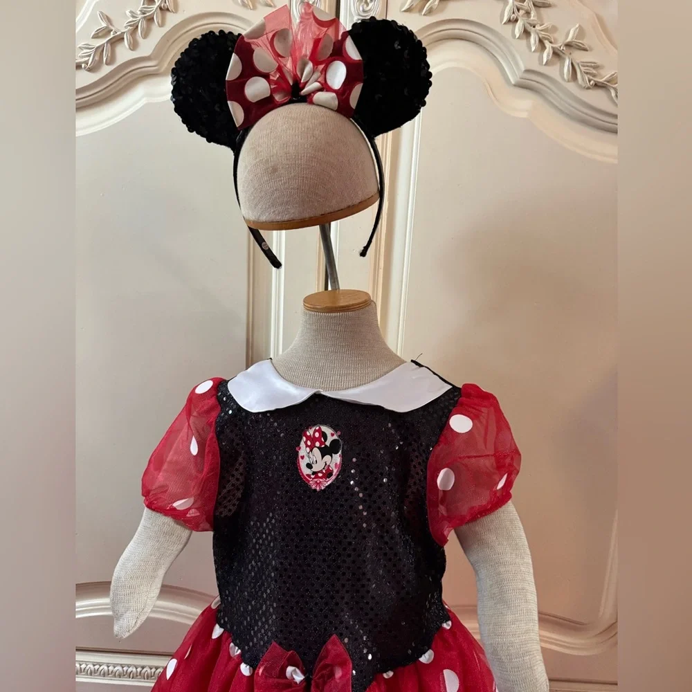 Minnie Mouse Dress Shoes ears Disney Store costume Polka Dot World 6 4th of July